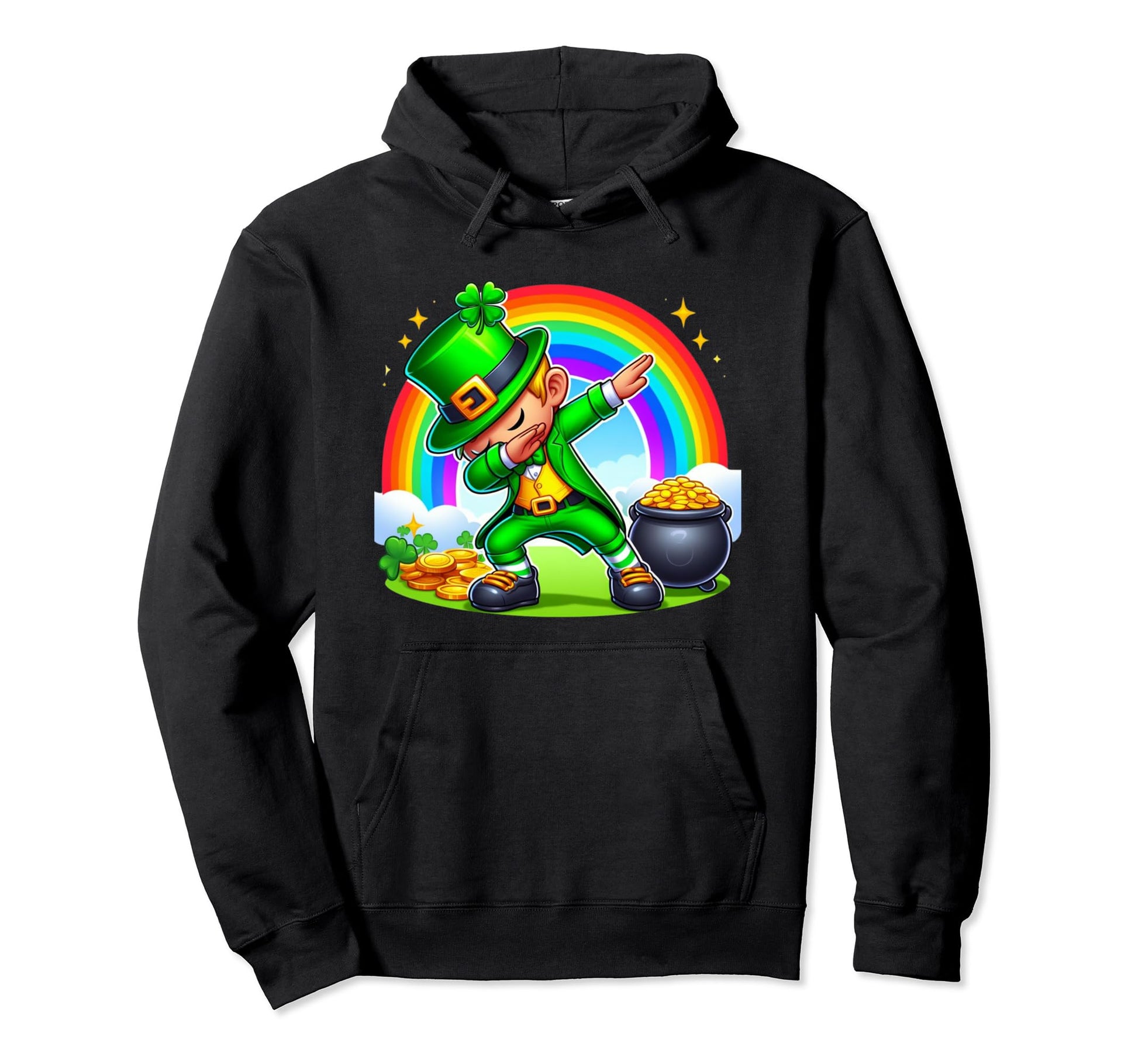 St Patricks Day Dabbing Leprechaun Hoodie - Novelty Apparel for Adults - T-Shirt, Sweatshirt, Hoodie
