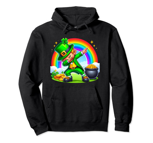 St Patricks Day Dabbing Leprechaun Hoodie - Novelty Apparel for Adults - T-Shirt, Sweatshirt, Hoodie