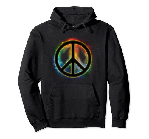 Peace Sign Rainbow Celestial Peace Hoodie - Fun Novelty Design for Adults - T-Shirt, Sweatshirt, Hoodie