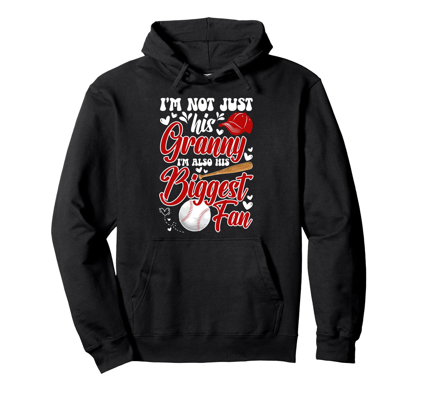 His Biggest Fan Baseball Granny Baseball Hoodie - Trendy Graphic Men Women - T-Shirt, Sweatshirt, Hoodie