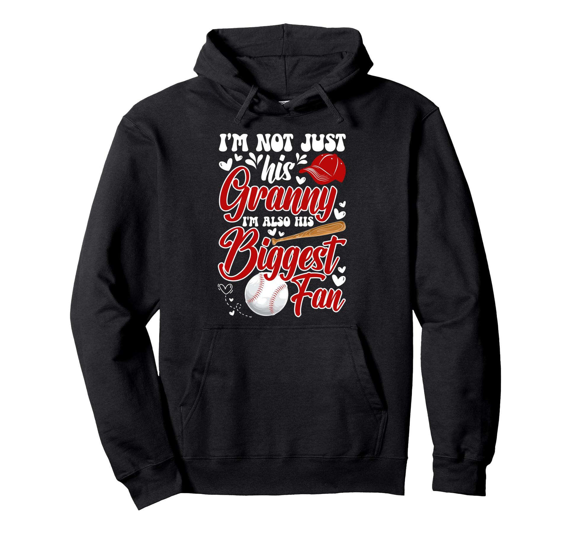 His Biggest Fan Baseball Granny Baseball Hoodie - Trendy Graphic Men Women - T-Shirt, Sweatshirt, Hoodie