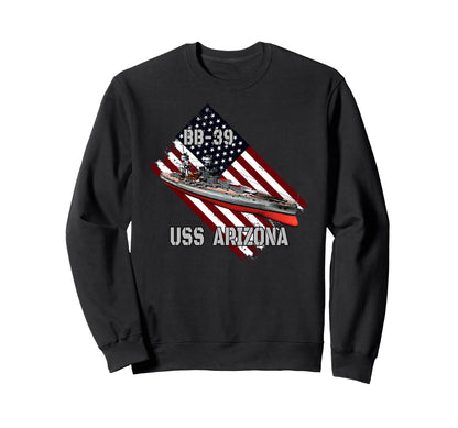 Battleship Uss Arizona Bb 39 Sweatshirt - Custom Art Print Men Women - T-Shirt, Sweatshirt, Hoodie