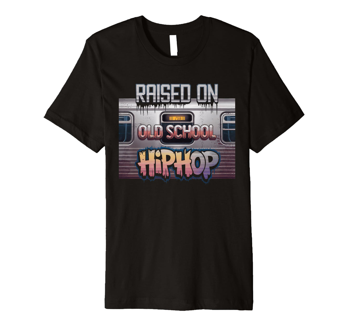 Raised Old School Hip Hop Cassette T-Shirt - Aesthetic Graphic for Adults - T-Shirt, Sweatshirt, Hoodie