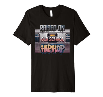 Raised Old School Hip Hop Cassette T-Shirt - Aesthetic Graphic for Adults - T-Shirt, Sweatshirt, Hoodie