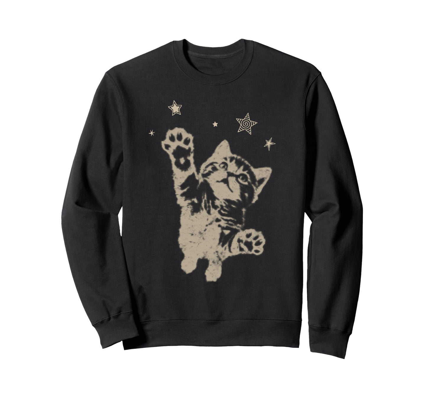 Y2K Cat Jumping Stars 90S 2000S Sweatshirt - Fun Novelty Design Unisex - T-Shirt, Sweatshirt, Hoodie