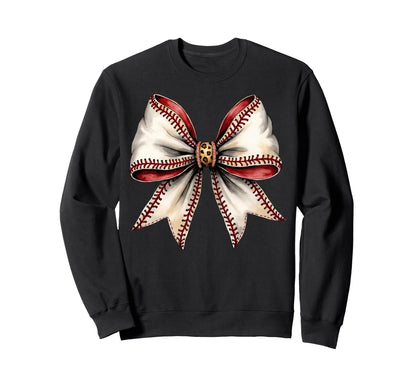 Baseball Mom Coquette White Bow Sweatshirt - Aesthetic Graphic Men Women - T-Shirt, Sweatshirt, Hoodie