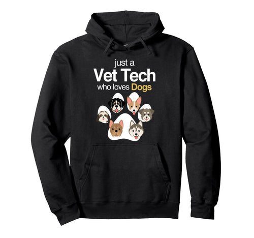 Vet Tech Who Loves Dogs Rainbow Dog Hoodie - Trendy Graphic for Adults - T-Shirt, Sweatshirt, Hoodie