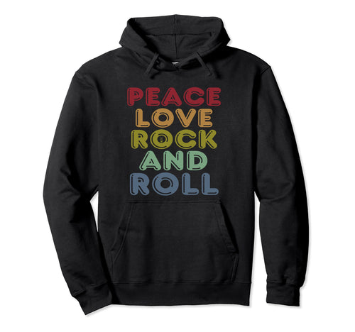 Peace Love Rock And Roll Distressed Hoodie - Streetwear Style for Adults - T-Shirt, Sweatshirt, Hoodie