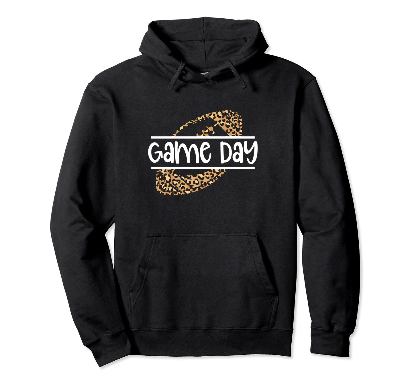 Football Game Day Leopard Football Gift Hoodie - Streetwear Style Unisex - T-Shirt, Sweatshirt, Hoodie