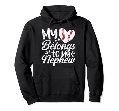 My Heart Baseball Aunt Baseball Hoodie - Aesthetic Graphic for Adults - T-Shirt, Sweatshirt, Hoodie