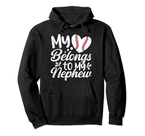 My Heart Baseball Aunt Baseball Hoodie - Aesthetic Graphic for Adults - T-Shirt, Sweatshirt, Hoodie