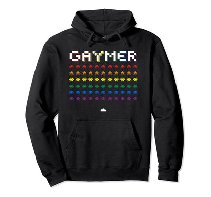 Gaymer Alien Invaders Proud Ally Hoodie - Aesthetic Graphic Men Women - T-Shirt, Sweatshirt, Hoodie