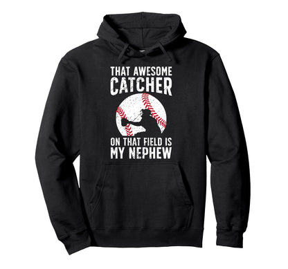 Baseball Catcher Aunt Proud Baseball Hoodie - Trendy Graphic for Adults - T-Shirt, Sweatshirt, Hoodie