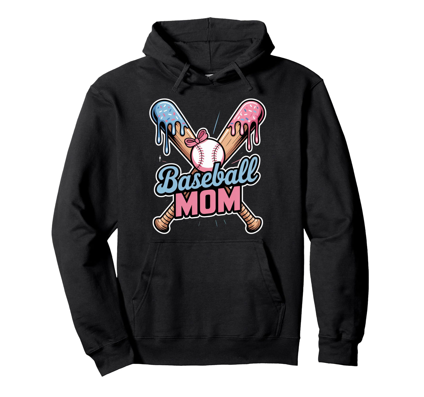 Baseball Mom Ice Cream Drip Game Hoodie - Custom Art Print for Adults - T-Shirt, Sweatshirt, Hoodie
