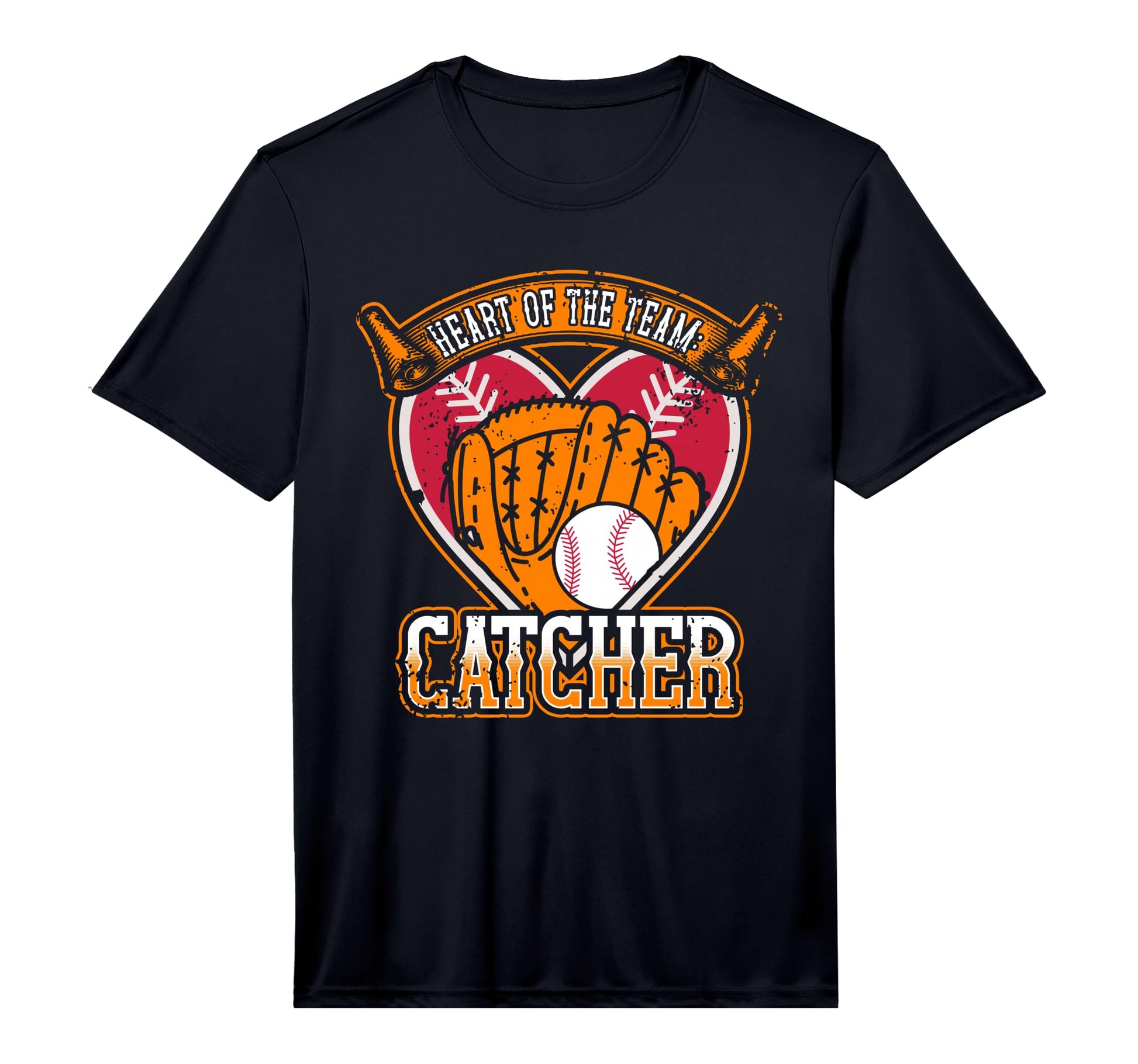 Heart Team Baseball Catcher Gloves T-Shirt - Custom Art Print Unisex - T-Shirt, Sweatshirt, Hoodie