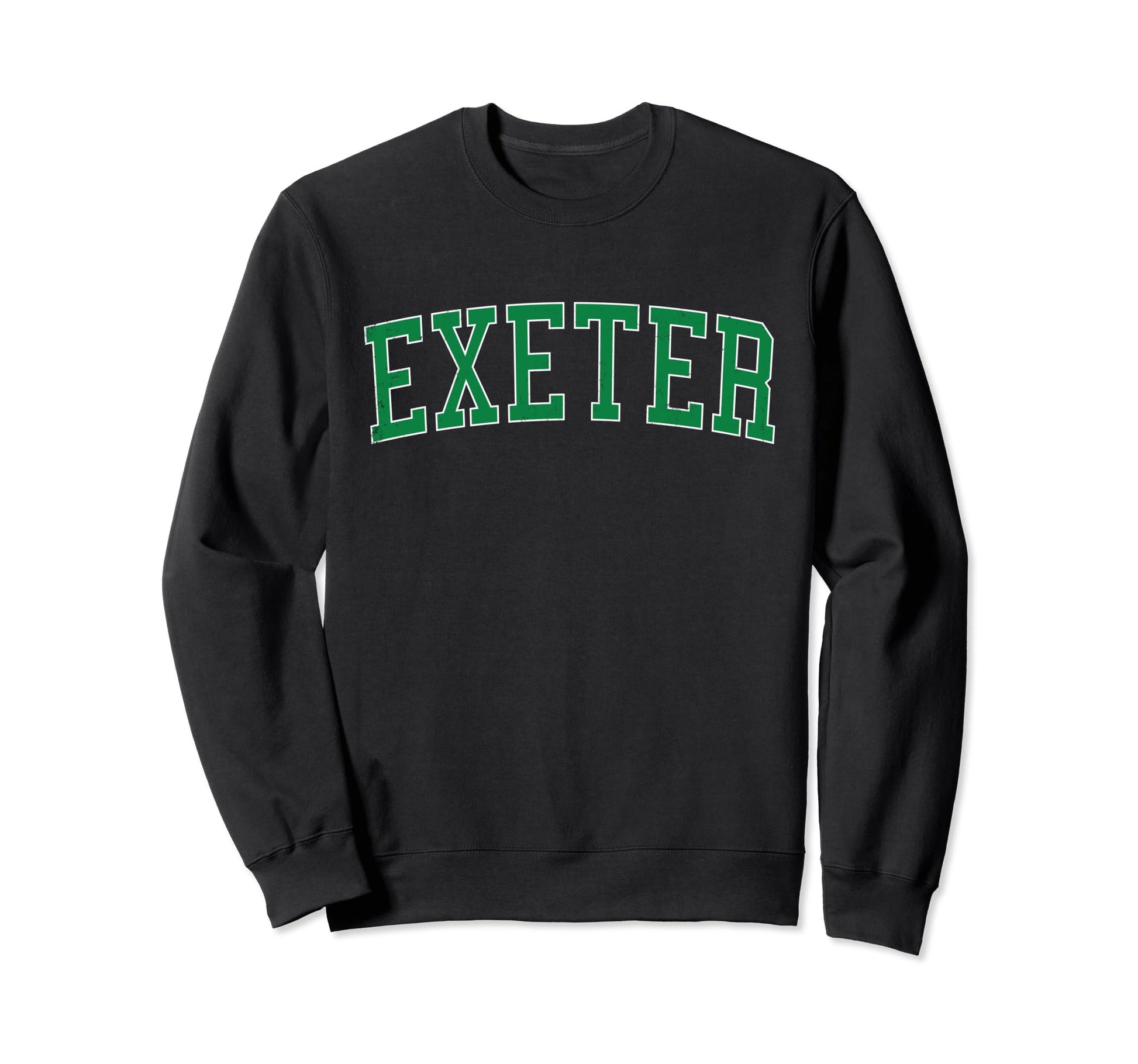 Exeter Ca Distressed Green Sweatshirt - Fun Novelty Design for Adults - T-Shirt, Sweatshirt, Hoodie