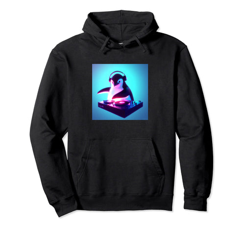 Penguin Vaporwave Dj Aesthetic Hoodie - Casual Everyday Wear Unisex - T-Shirt, Sweatshirt, Hoodie