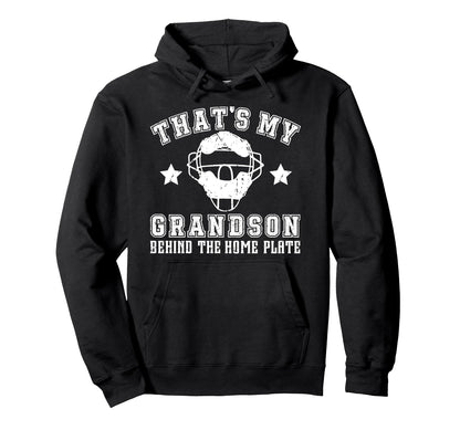 Proud Baseball Catcher Grandpa Baseball Hoodie - Trendy Graphic for Adults - T-Shirt, Sweatshirt, Hoodie