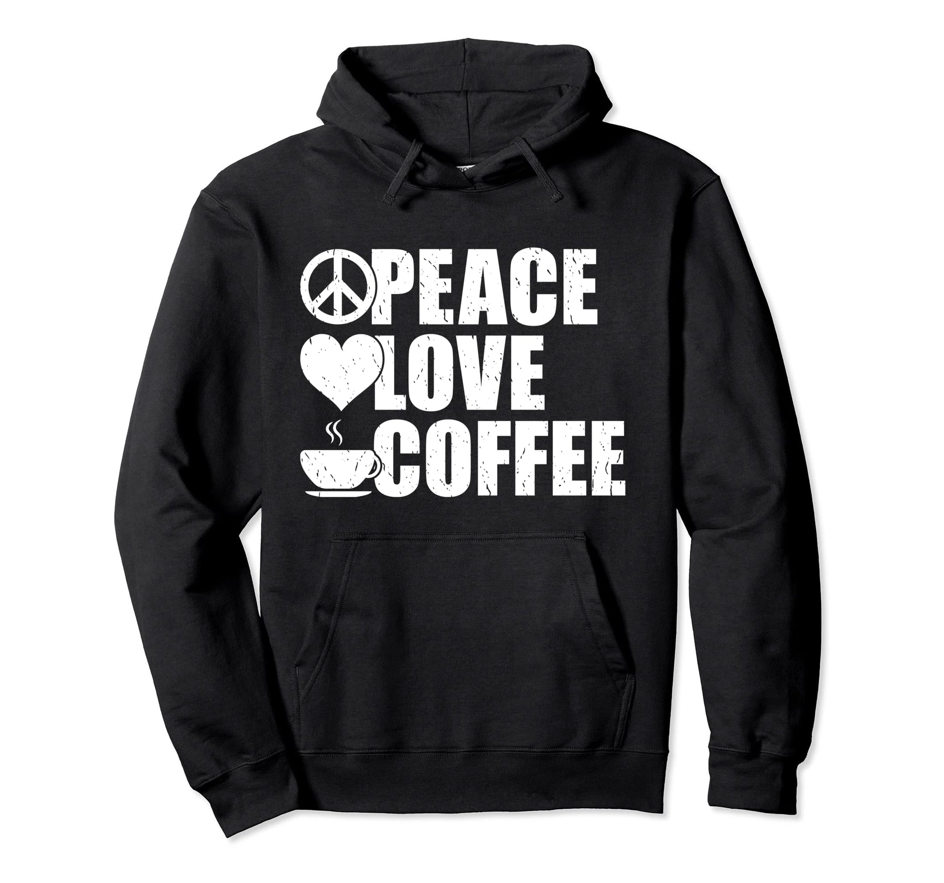Peace Love Coffee Lover Hoodie - Aesthetic Graphic Unisex - T-Shirt, Sweatshirt, Hoodie