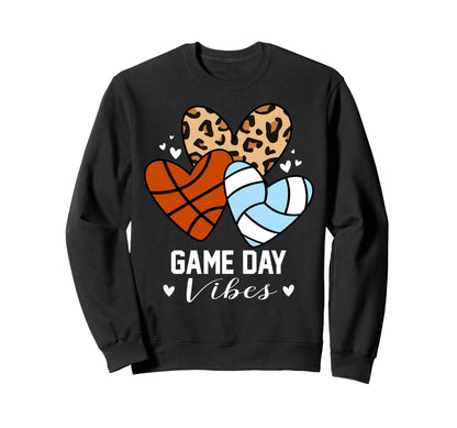 Game Day Vibes Funny Volleyball Sweatshirt - Fun Novelty Design Men Women - T-Shirt, Sweatshirt, Hoodie