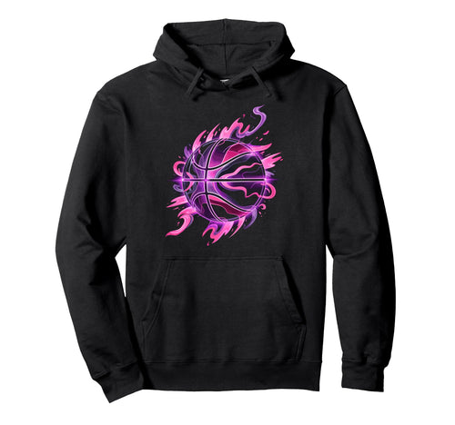 Basketball Ball Fire Basketball Player Hoodie - Graphic Print for Adults - T-Shirt, Sweatshirt, Hoodie