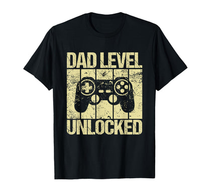 Dad Level Unlocked Gaming Controller T-Shirt - Trendy Graphic Unisex - T-Shirt, Sweatshirt, Hoodie