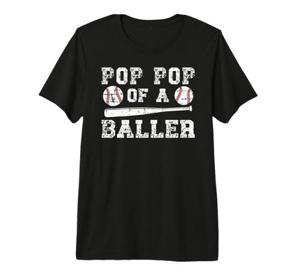 Mens Pop Pop Baller Baseball Pop Pop T-Shirt - Graphic Print for Adults - T-Shirt, Sweatshirt, Hoodie