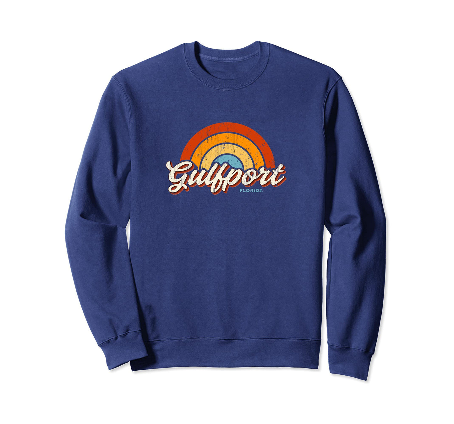 Gulfport Florida Fl Rainbow 70S Sweatshirt - Minimalist Print Unisex - T-Shirt, Sweatshirt, Hoodie