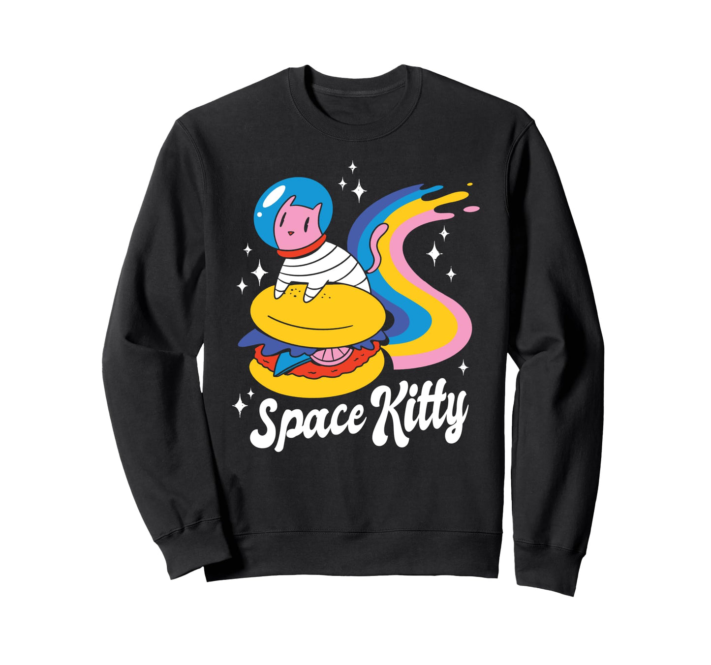 Space Kitty Astronaut Sweatshirt - Fun Novelty Design Men Women - T-Shirt, Sweatshirt, Hoodie