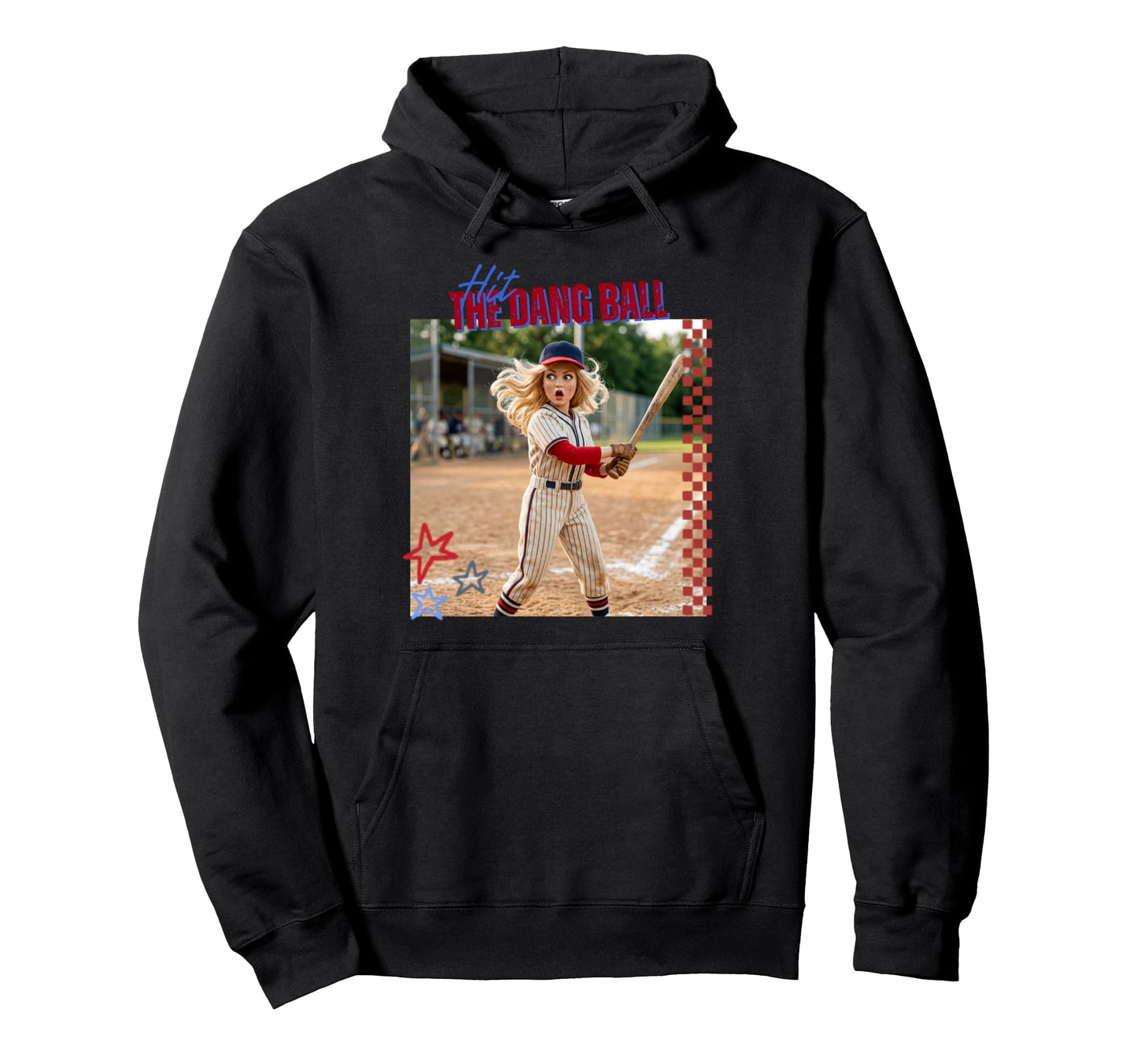 Funny Hit Dang Ball Baseball Lover Hoodie - Graphic Print Unisex - T-Shirt, Sweatshirt, Hoodie