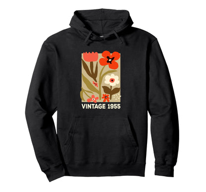 1955 Boho Floral Flower 70Th Birthday Hoodie - Trendy Graphic Unisex - T-Shirt, Sweatshirt, Hoodie