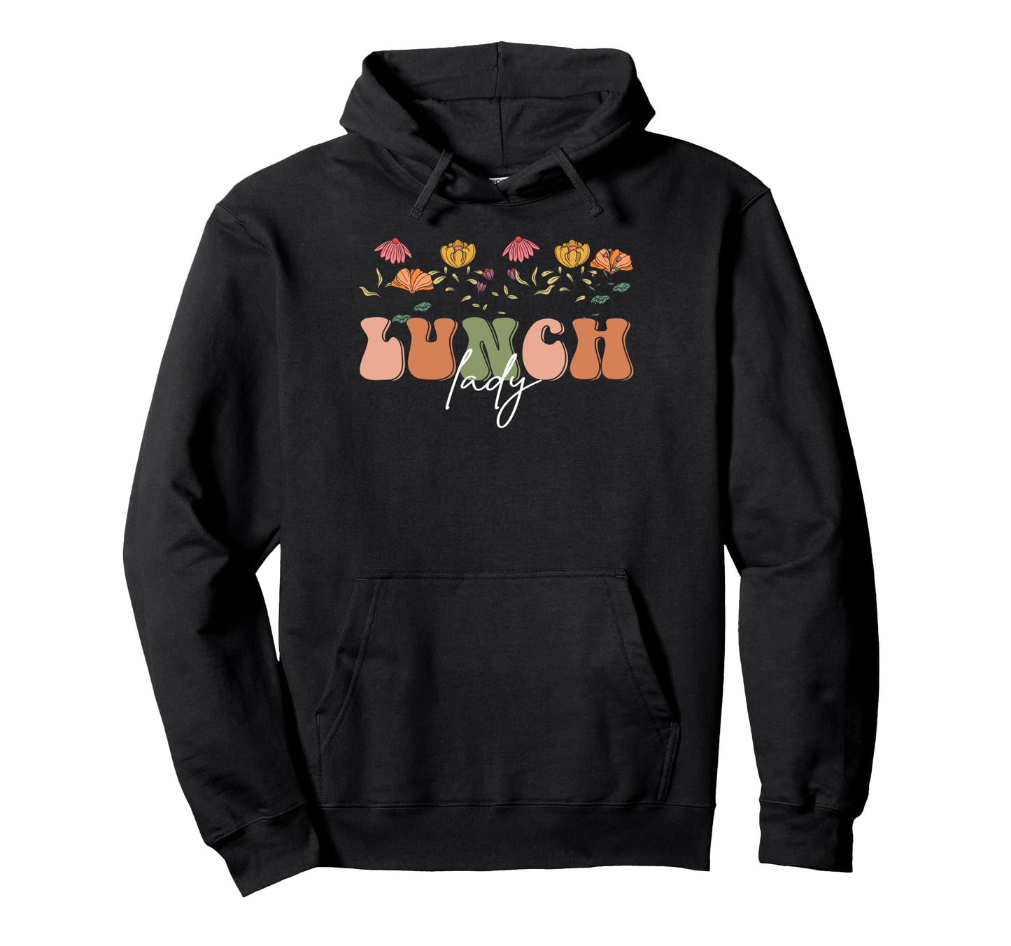 Boho Floral Lunch Lady Gift Wildflower Hoodie - Graphic Print Men Women - T-Shirt, Sweatshirt, Hoodie