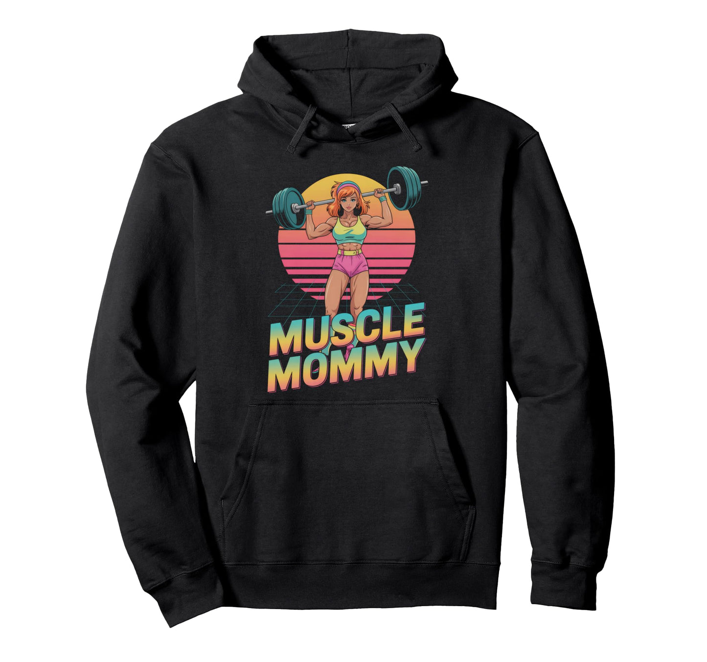 Anime Muscle Mommy Weightlifting Fitness Hoodie - Unique Graphic Unisex - T-Shirt, Sweatshirt, Hoodie