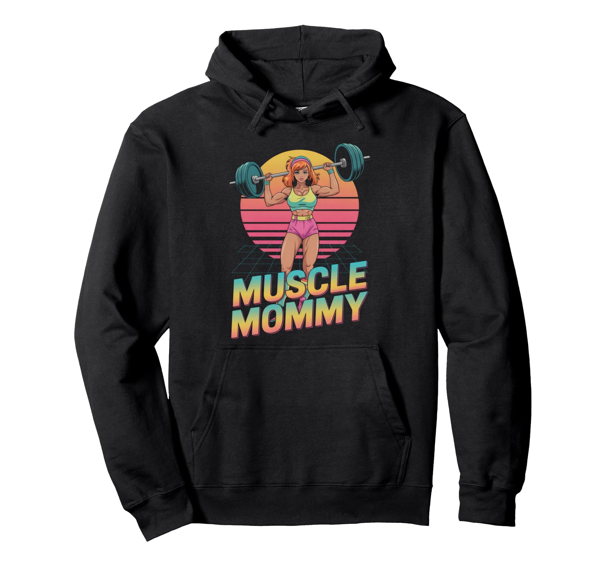 Anime Muscle Mommy Weightlifting Fitness Hoodie - Unique Graphic Unisex - T-Shirt, Sweatshirt, Hoodie