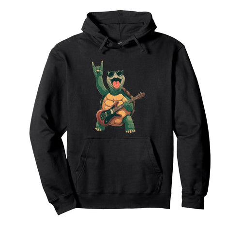 Funny Rock And Roll Turtle Cartoon Hoodie - Casual Everyday Wear Unisex - T-Shirt, Sweatshirt, Hoodie