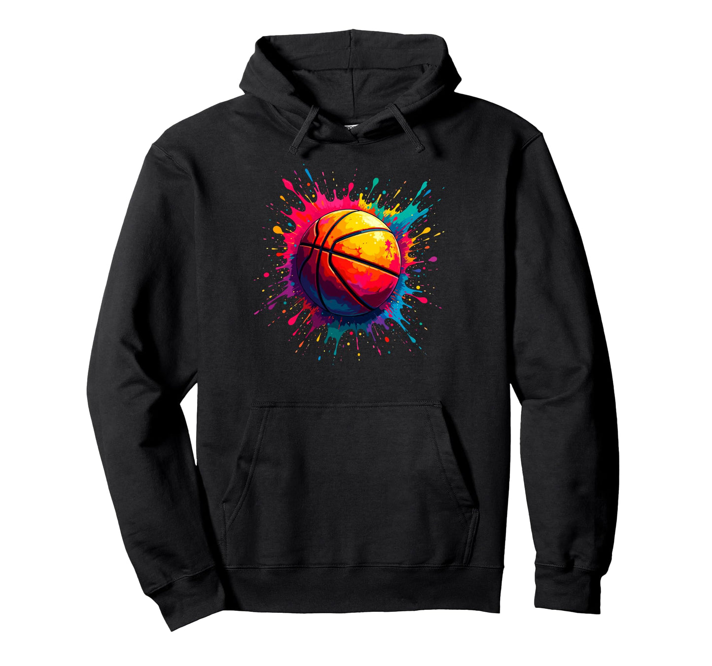 Colorful Paints Splash Basketball Ball Hoodie - Streetwear Style Men Women - T-Shirt, Sweatshirt, Hoodie
