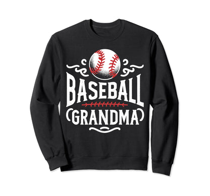 Baseball Grandma Grandmother Sweatshirt - Custom Art Print Men Women - T-Shirt, Sweatshirt, Hoodie