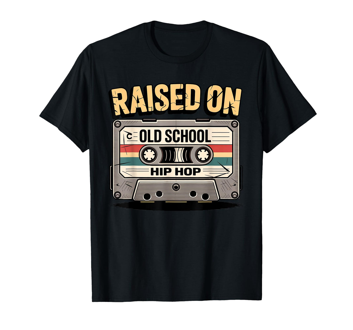 Raised Old School Hip Hop Cassette T-Shirt - Fun Novelty Design for Adults - T-Shirt, Sweatshirt, Hoodie