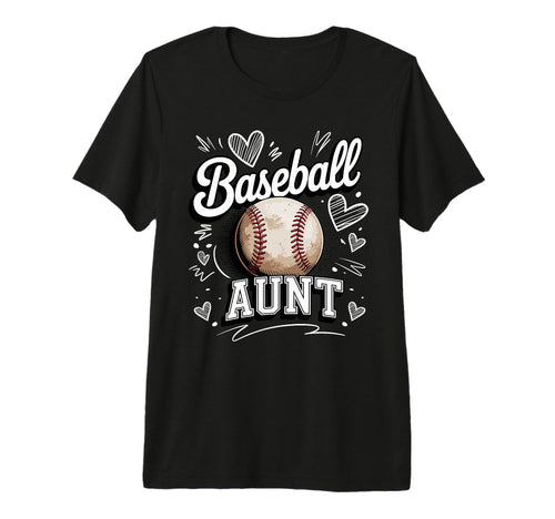 Baseball Aunt Heart Doodle Game Tri T-Shirt - Graphic Print for Adults - T-Shirt, Sweatshirt, Hoodie