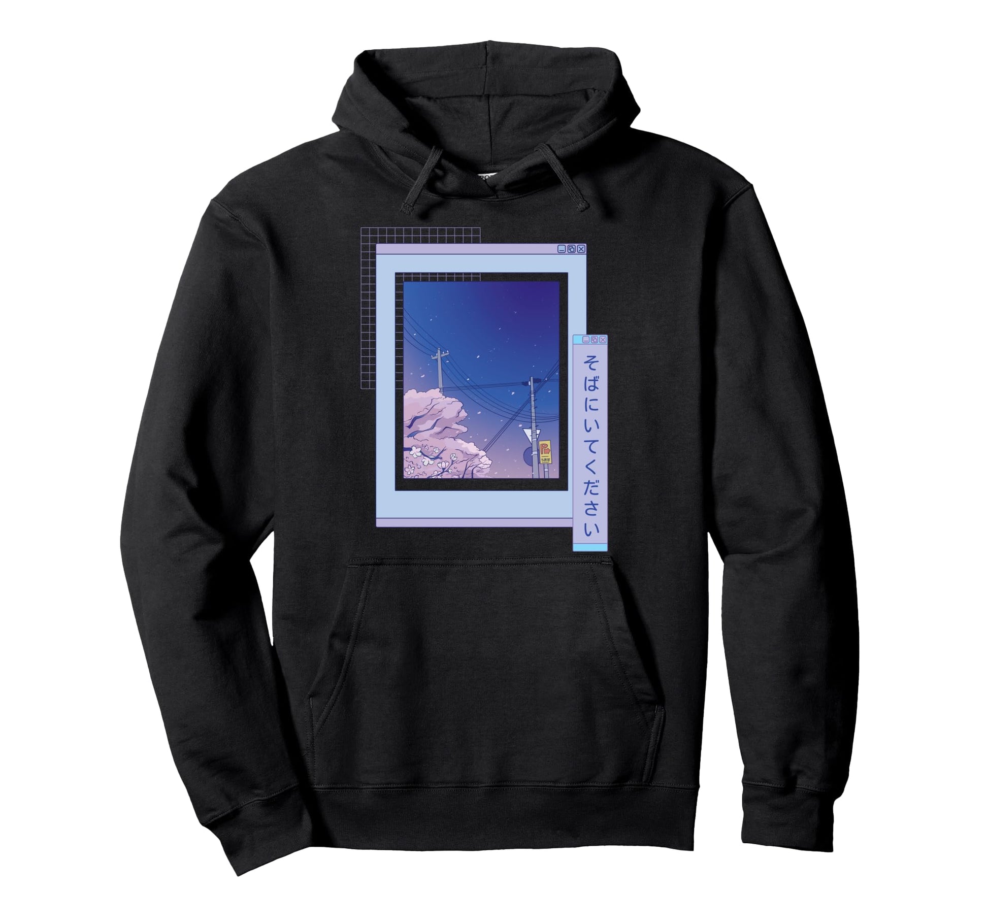 Japanese Landscape Cherry Blossom Street Hoodie - Custom Art Print Unisex - T-Shirt, Sweatshirt, Hoodie