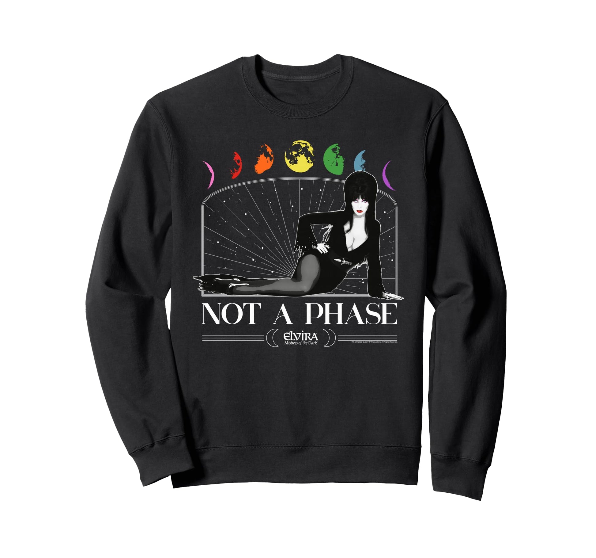 Elvira Its Not Phase Pride Sweatshirt - Fun Novelty Design for Adults - T-Shirt, Sweatshirt, Hoodie