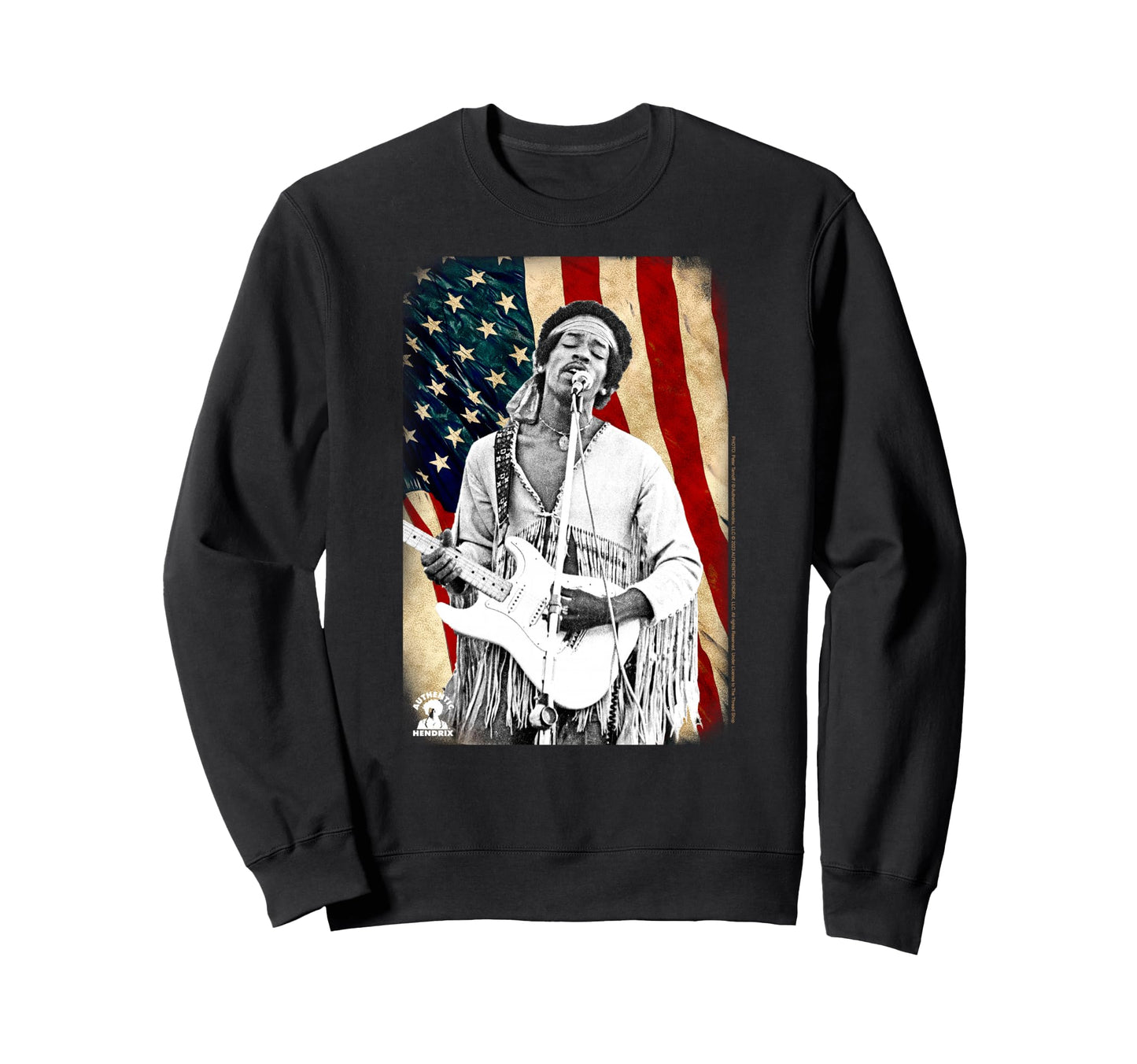 Jimi Hendrix Star Spangled Banner Sweatshirt - Minimalist Print for Adults - T-Shirt, Sweatshirt, Hoodie