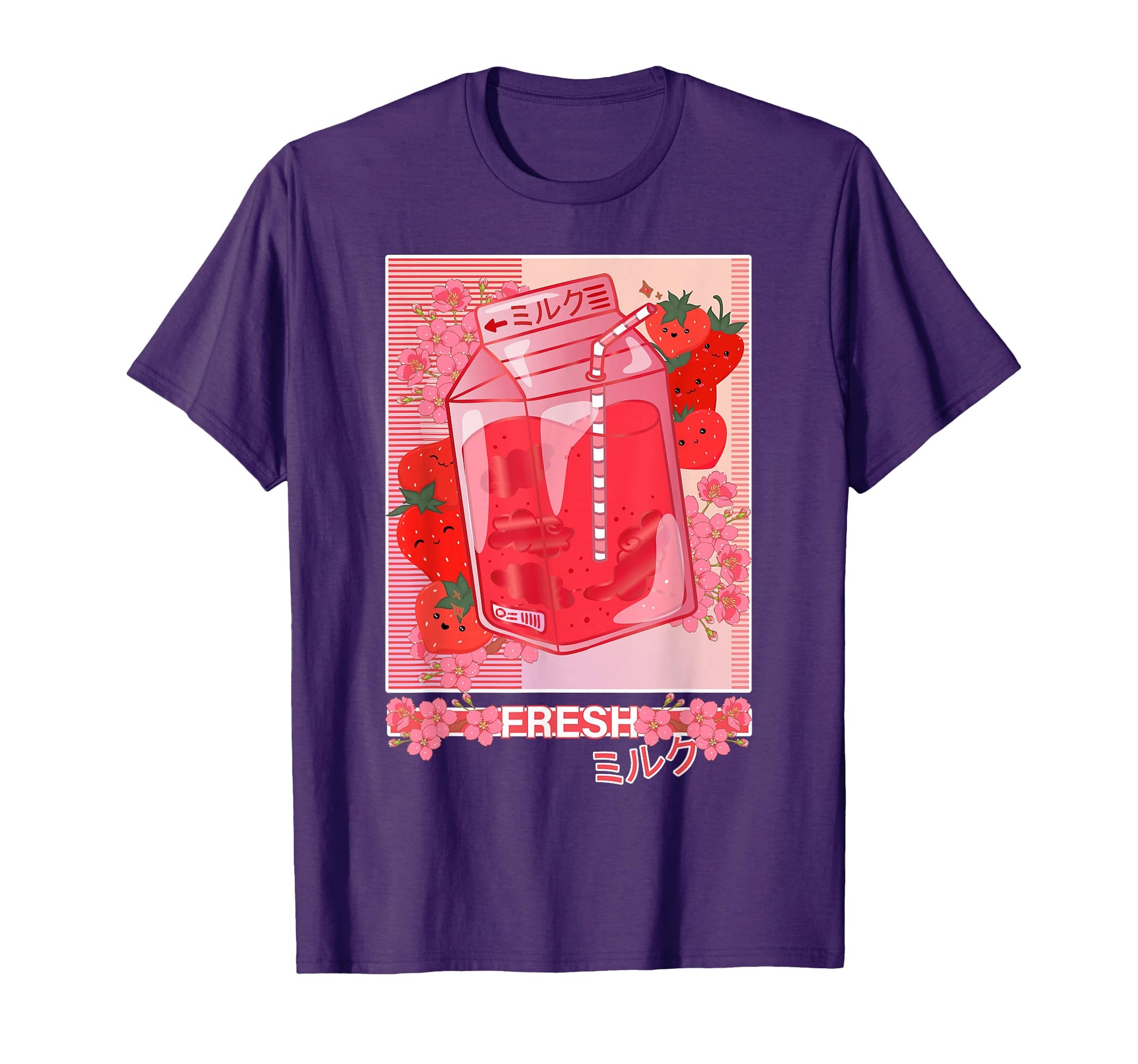 Japanese 90S Kawaii Strawberry Milk T-Shirt - Casual Everyday Wear Unisex - T-Shirt, Sweatshirt, Hoodie