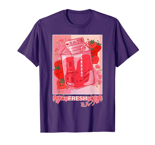Japanese 90S Kawaii Strawberry Milk T-Shirt - Casual Everyday Wear Unisex - T-Shirt, Sweatshirt, Hoodie