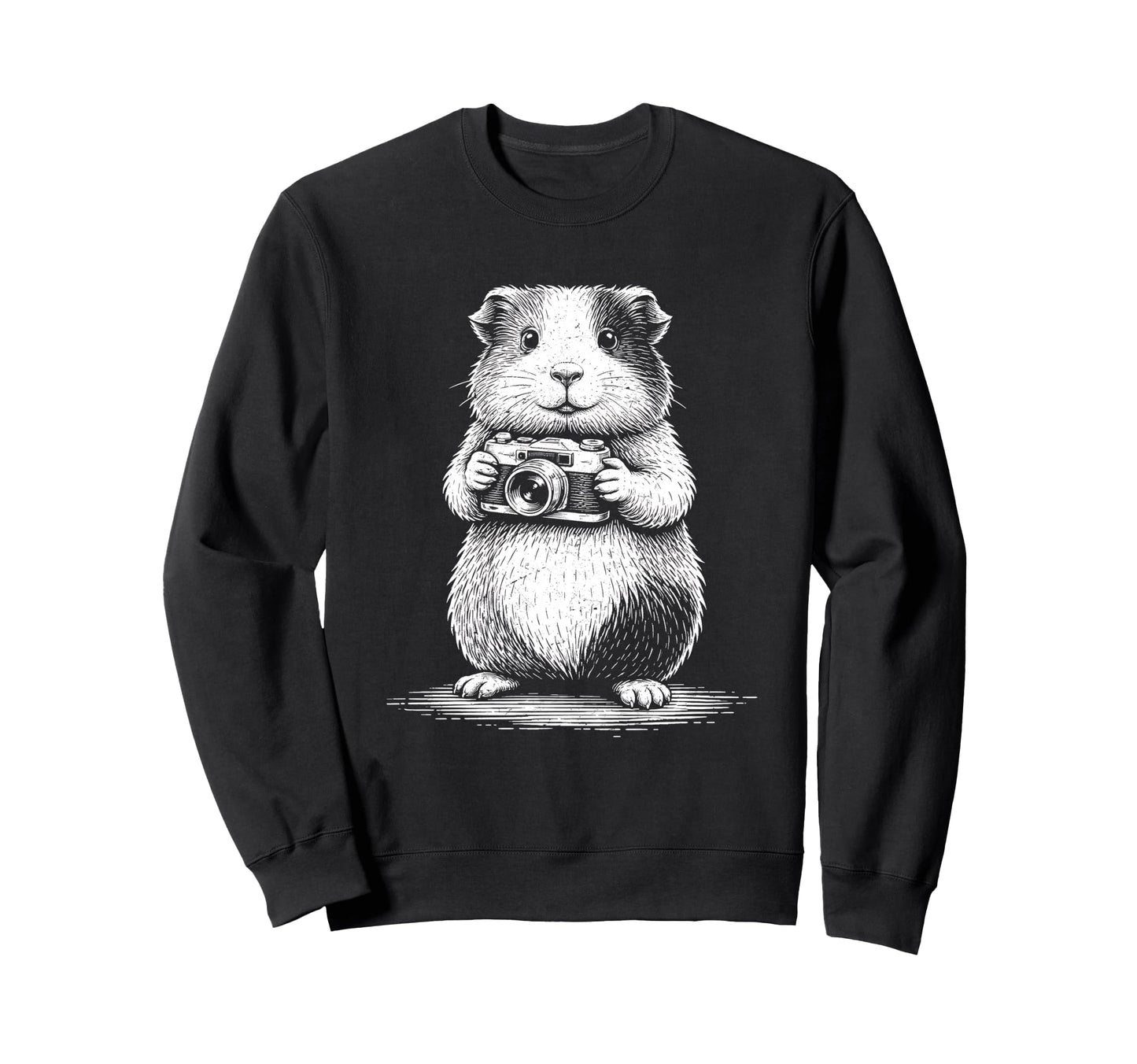 Guinea Pig Photographer Camera Sweatshirt - Fun Novelty Design for Adults - T-Shirt, Sweatshirt, Hoodie