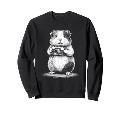 Guinea Pig Photographer Camera Sweatshirt - Fun Novelty Design for Adults - T-Shirt, Sweatshirt, Hoodie