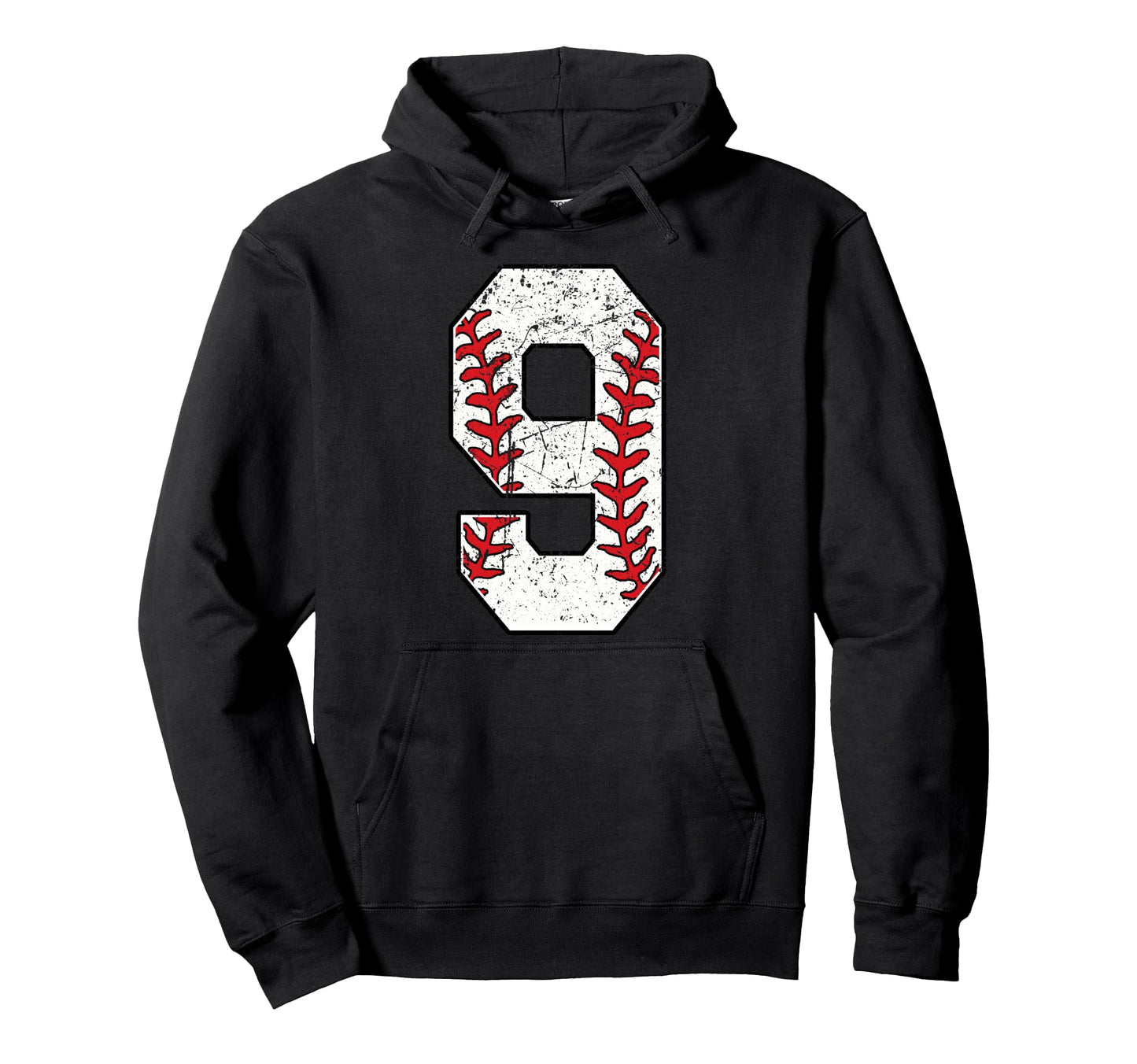 Baseball Number 9 Hoodie - Casual Everyday Wear for Adults - T-Shirt, Sweatshirt, Hoodie