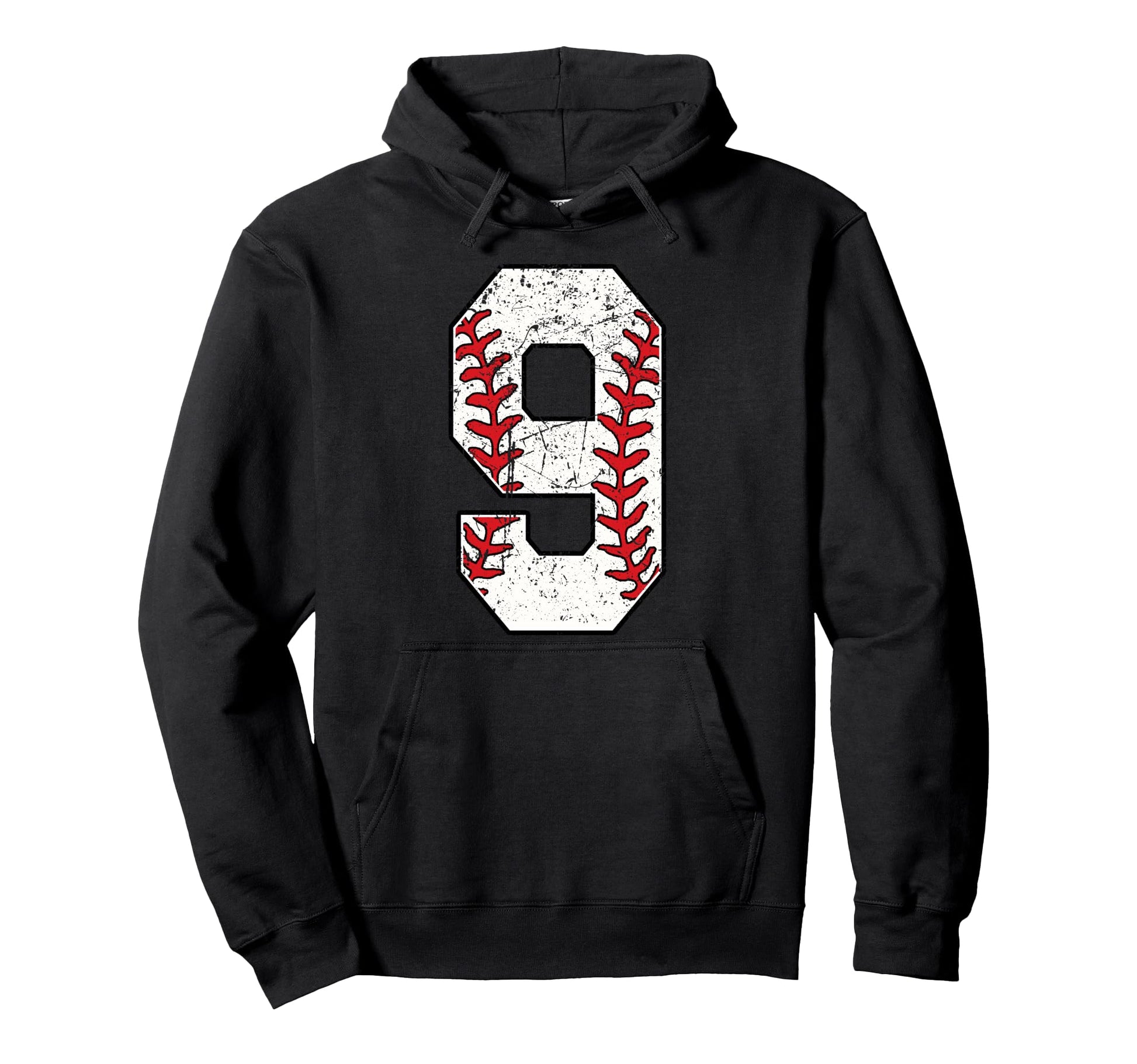 Baseball Number 9 Hoodie - Casual Everyday Wear for Adults - T-Shirt, Sweatshirt, Hoodie