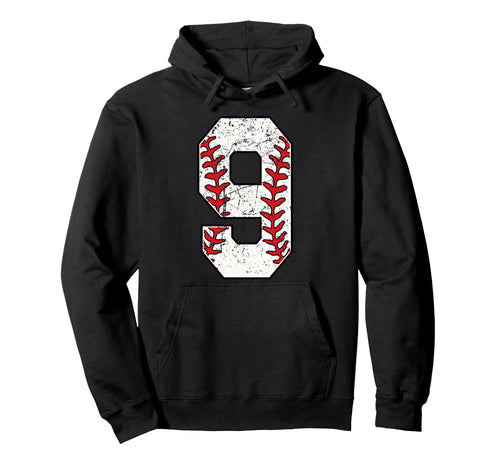 Baseball Number 9 Hoodie - Casual Everyday Wear for Adults - T-Shirt, Sweatshirt, Hoodie