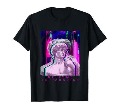 Paradise Statue Vaporwave Glitch T-Shirt - Graphic Print Men Women - T-Shirt, Sweatshirt, Hoodie